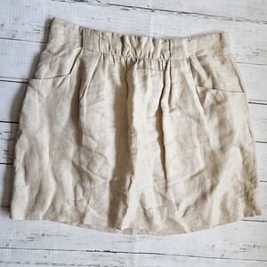 J. Crew Linen And Silk‎ Blend Beige Skirt Size 2